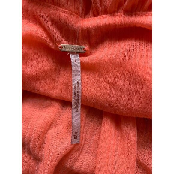 b2 NWOT NEW Free People Just A Fling BRIGHT ORANGE Halter BOHO Tank Top sz M - Picture 6 of 7